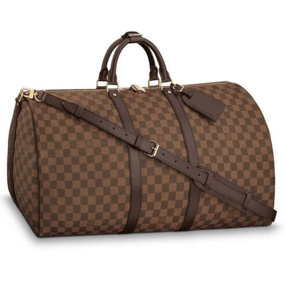 Louis Vuitton Brown Damier Ebene Keepall Travel Bag 55